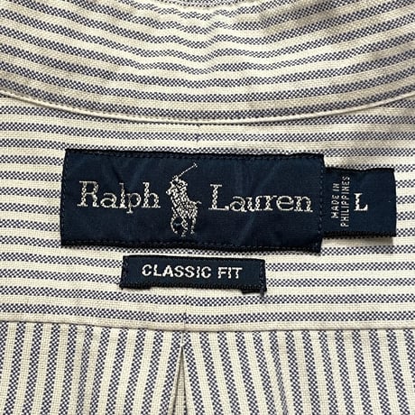 90s- Polo Ralph Lauren Striped B.D Shirt