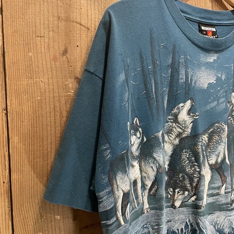 90s SIGNAL SPORT Wolf All Over Print T-Shirt
