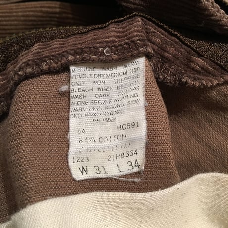 ~80's Unknown Corduroy Flare Pants BROWN  W : 31