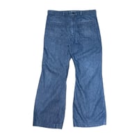 80s- U.S. NAVY Utility Denim Trousers W36