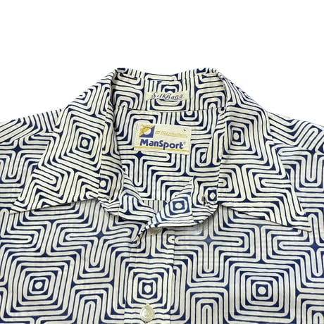 70s~ Mansport Polyester Shirt