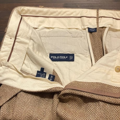 90’s~ POLO GOLF Italian Silk Blend Slacks W33