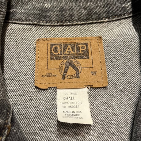 80s- GAP Black Denim Trucker Jacket