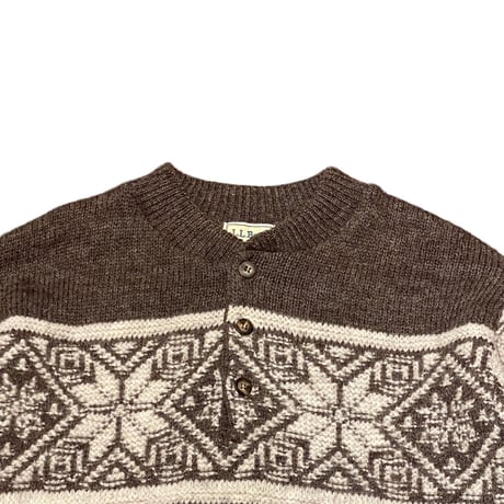 90s L.L.Bean Henley Neck Wool Sweater