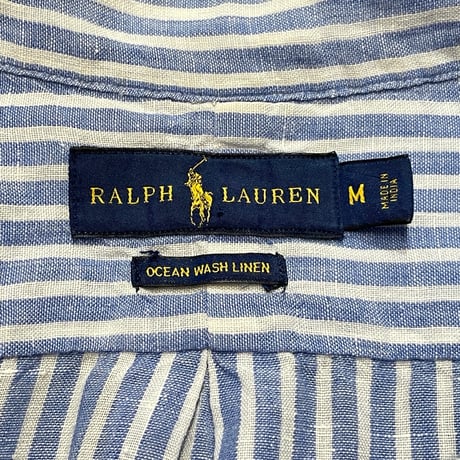 00s- Polo Ralph Lauren Linen Striped Shirt