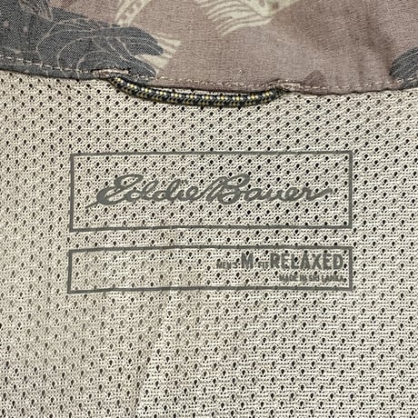 00s- Eddie Bauer Fish Print Cotton/Poly Shirt