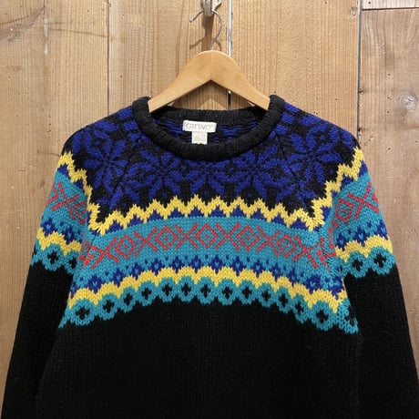 80s- CATTIVO Shetland Wool Fair Isle Sweater
