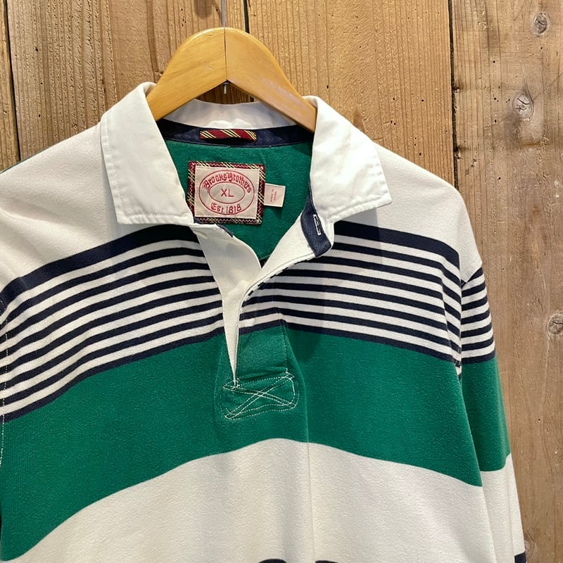 Lands' End Authentic Rugby XL ラガーシャツ Amazon.com: Lands' End Mens Long Sleeve Rugby Polo Shirt
