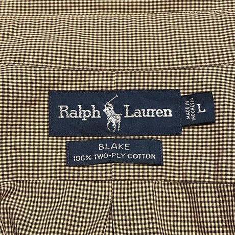 90s- Polo Ralph Lauren ″BLAKE″ Two-Ply Cotton Shirt
