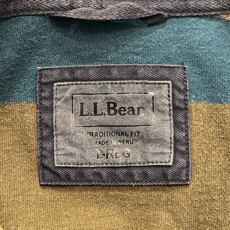 00s- L.L.Bean Striped  Cotton Shirt