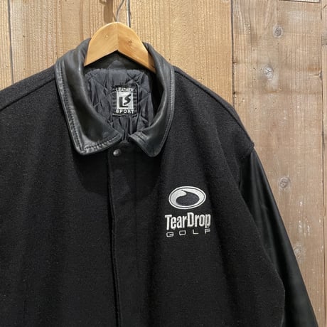 TEAR DROP GOLF Leather/Wool Varsity Jacket