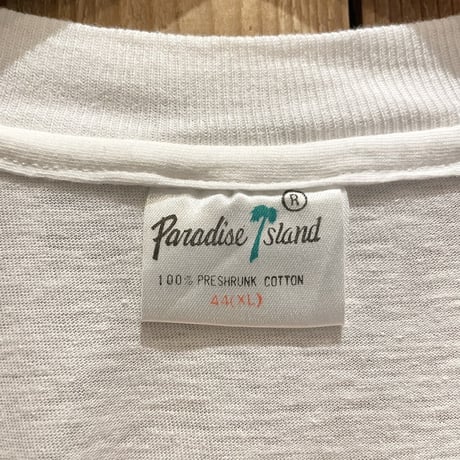 80s- Paradise Island Message Bird Print T-Shirt