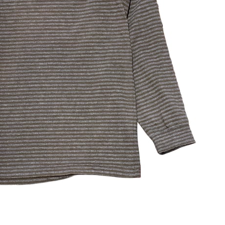 00s- L.L.Bean Striped mockneck Cotton Shirt