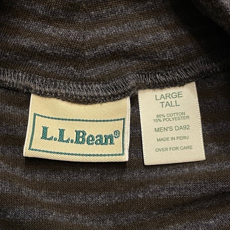 00s- L.L.Bean Striped mockneck Cotton Shirt