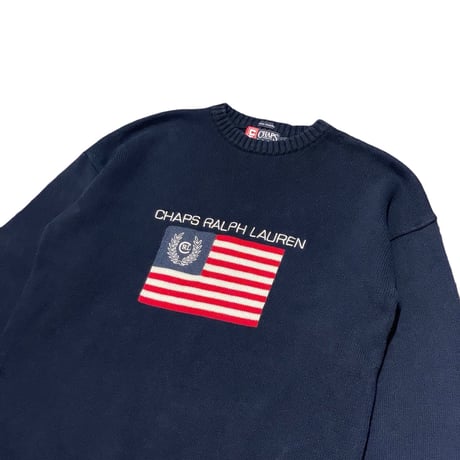 90s CHAPS RALPH LAUREN Flag Cotton Sweater