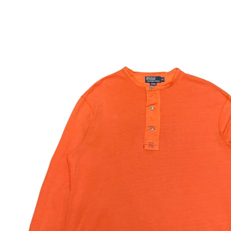 90s- Polo Ralph Lauren Henry Neck Waffle Shirt