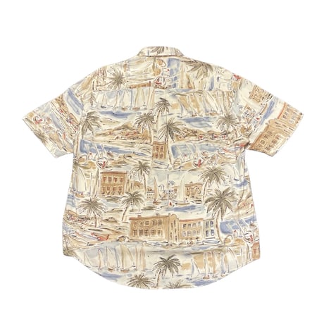 90s- Nautica All Over Print Rayon/Cotton Shirt