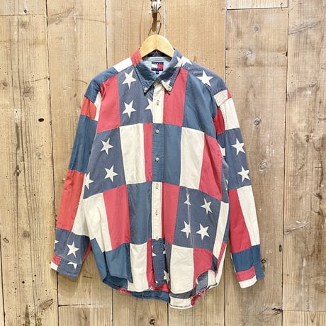 90’s~ Tommy Hilfiger Star & Stripe B.D Shirt