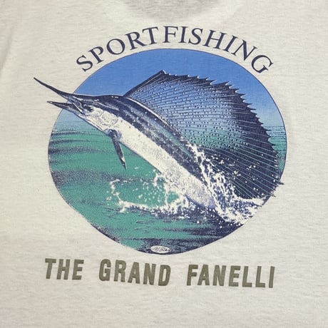 90s BLETON Sport Fishing Pocket T-Shirt