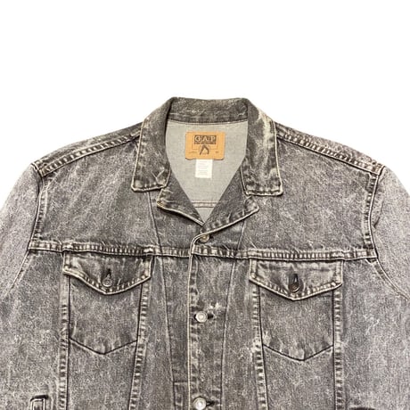 80s- GAP Black Denim Trucker Jacket