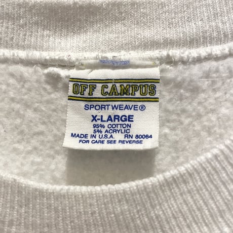90s OFF CAMPUS Reverse Weave Type Sweat