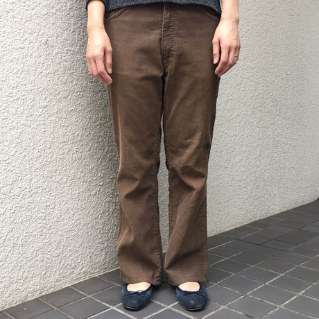 ~80's Unknown Corduroy Flare Pants BROWN  W : 31