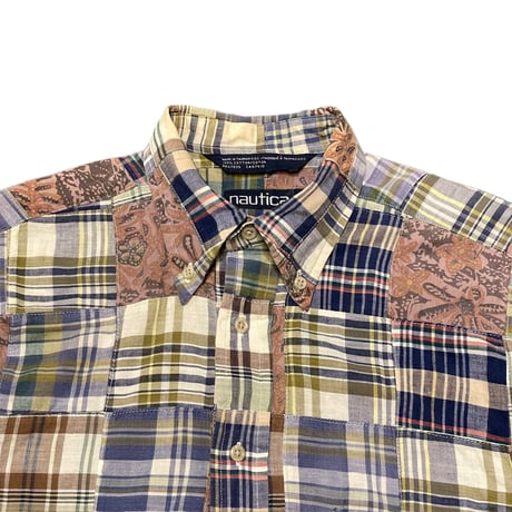 90’s~ Nautica Patchwork B.D Shirt