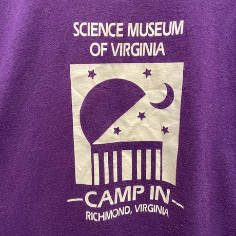 90s FRUIT OF THE LOOM SCIENCE MUSEUM OF VIRGINIA CAMP IN Luminous Print T-Shirt