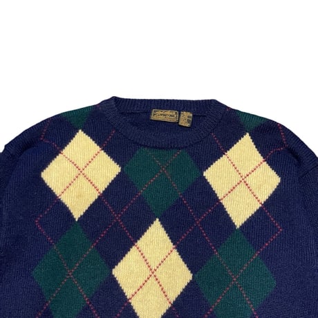 80s Eddie Bauer Wool Argyle Sweater