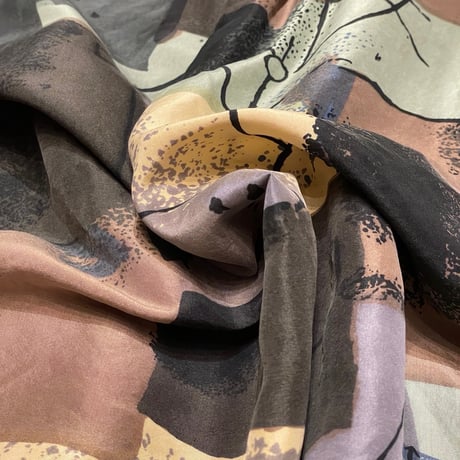 90s- BACHRACH All Over Print Silk Shirt