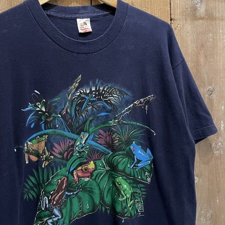 90s FRUIT OF THE LOOM Flog Print T-Shirt