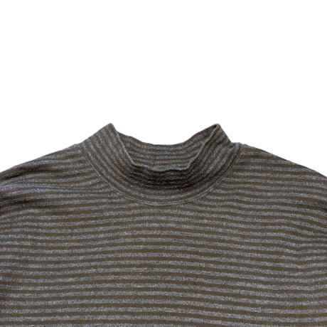 L.L.Bean Striped Mock Neck T-Shirt
