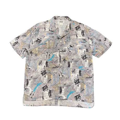 90s- UNIONBAY All Over Print Rayon Shirt