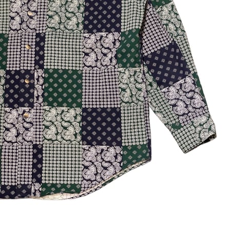 90s- Nautica Paisley Cotton B.D Shirt