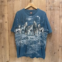 90s SIGNAL SPORT Wolf All Over Print T-Shirt