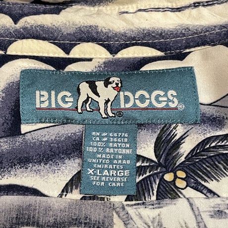 00s- BIG DOGS Rayon Aloha Shirt