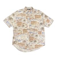 90s- Nautica All Over Print Rayon/Cotton Shirt