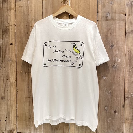 80s- Paradise Island Message Bird Print T-Shirt