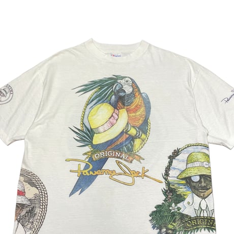 80’~ Hanes Panama Jack Multi Printed T-Shirt