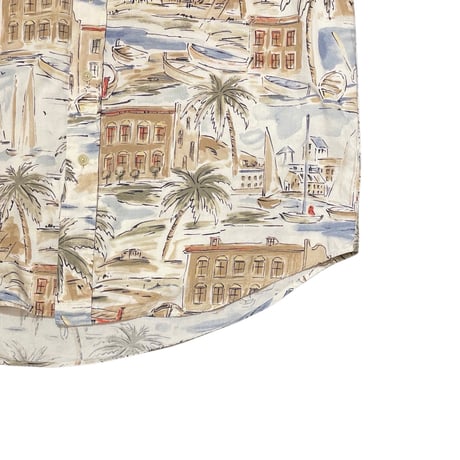 90s- Nautica All Over Print Rayon/Cotton Shirt