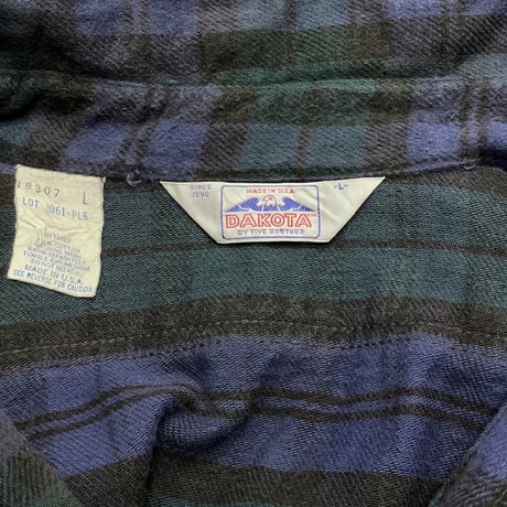 80s DAKOTA by FIVE BROTHER Heavyweight Flannel Shirt