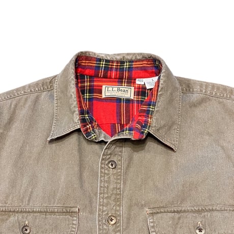 90s L.L.Bean Flannel Lined Safari Cloth Shirt