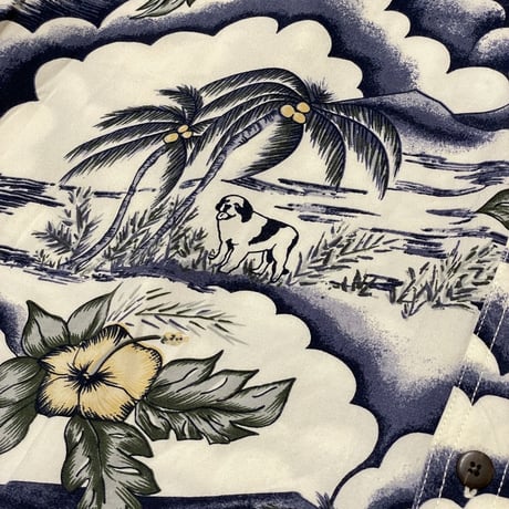 00s- BIG DOGS Rayon Aloha Shirt