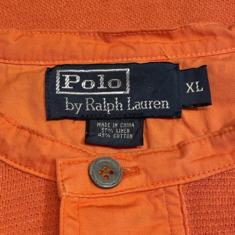 90s- Polo Ralph Lauren Henry Neck Waffle Shirt