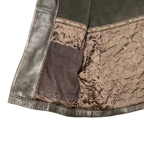 Columbia Leather Car Coat M