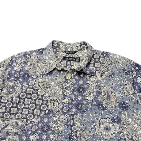 90s Nautica Paisley Pattern B.D Shirt