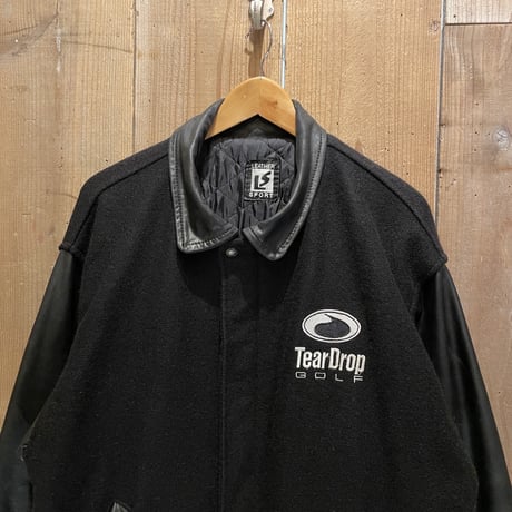 TEAR DROP GOLF Leather/Wool Varsity Jacket