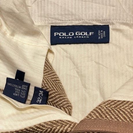 90’s~ POLO GOLF Italian Silk Blend Slacks W33