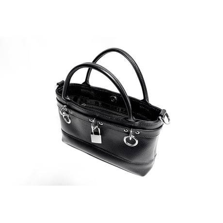 Leather Mini Tote Bag 001 / Padlock & Ring Design