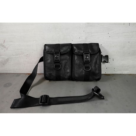 Genuine Leather Tactical Bandolier Pouch / Double Design